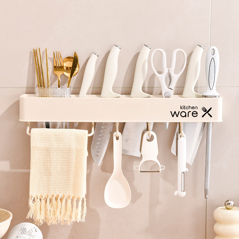 Kitchen Rack Wholesale Punch-free Wall-mounted Seasoning Rack Chopsticks Holder Knife Storage